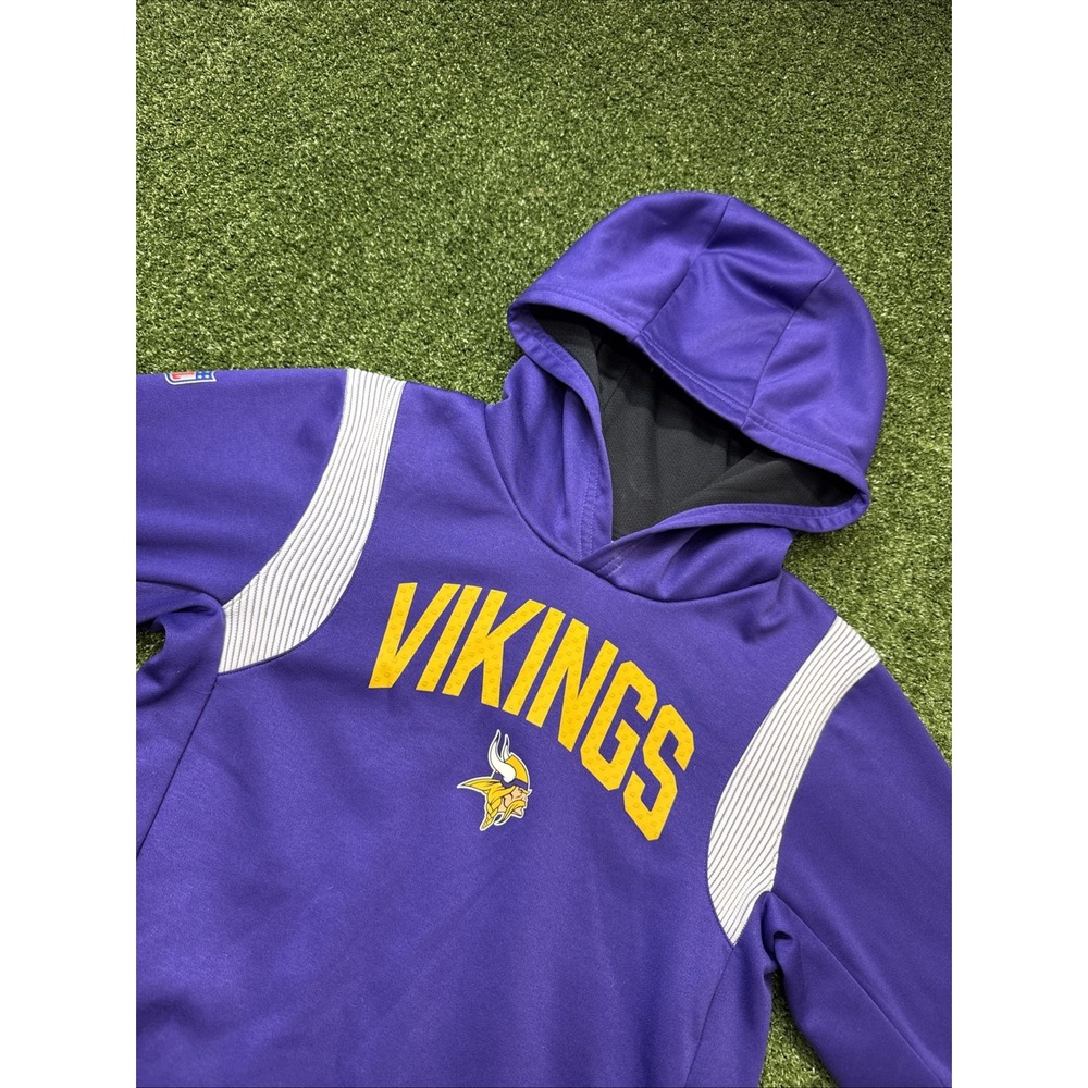 Nike Therma-Fit Minnesota Vikings Hoodie Youth Purple Sweatshirt Pullover NFL M